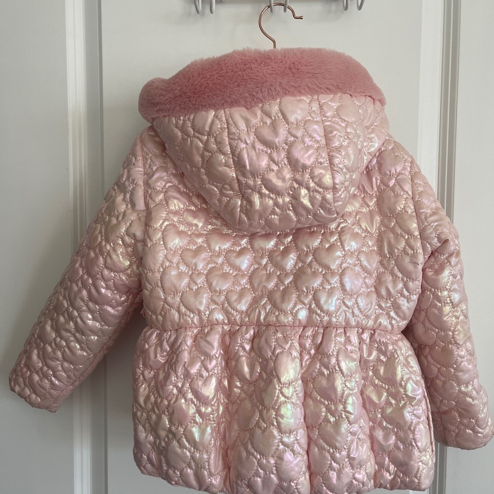 Rothschild Shimmering Pink Kids Puffer Coat - Picture 4 of 4